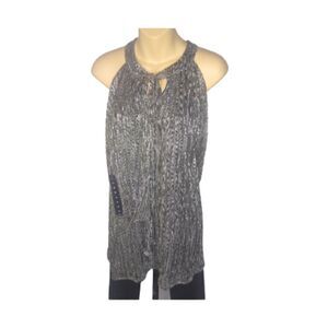 WORTHINGTON NWT Sleeveless Gold/Silver/Black Metallic Sexy Top Size XL